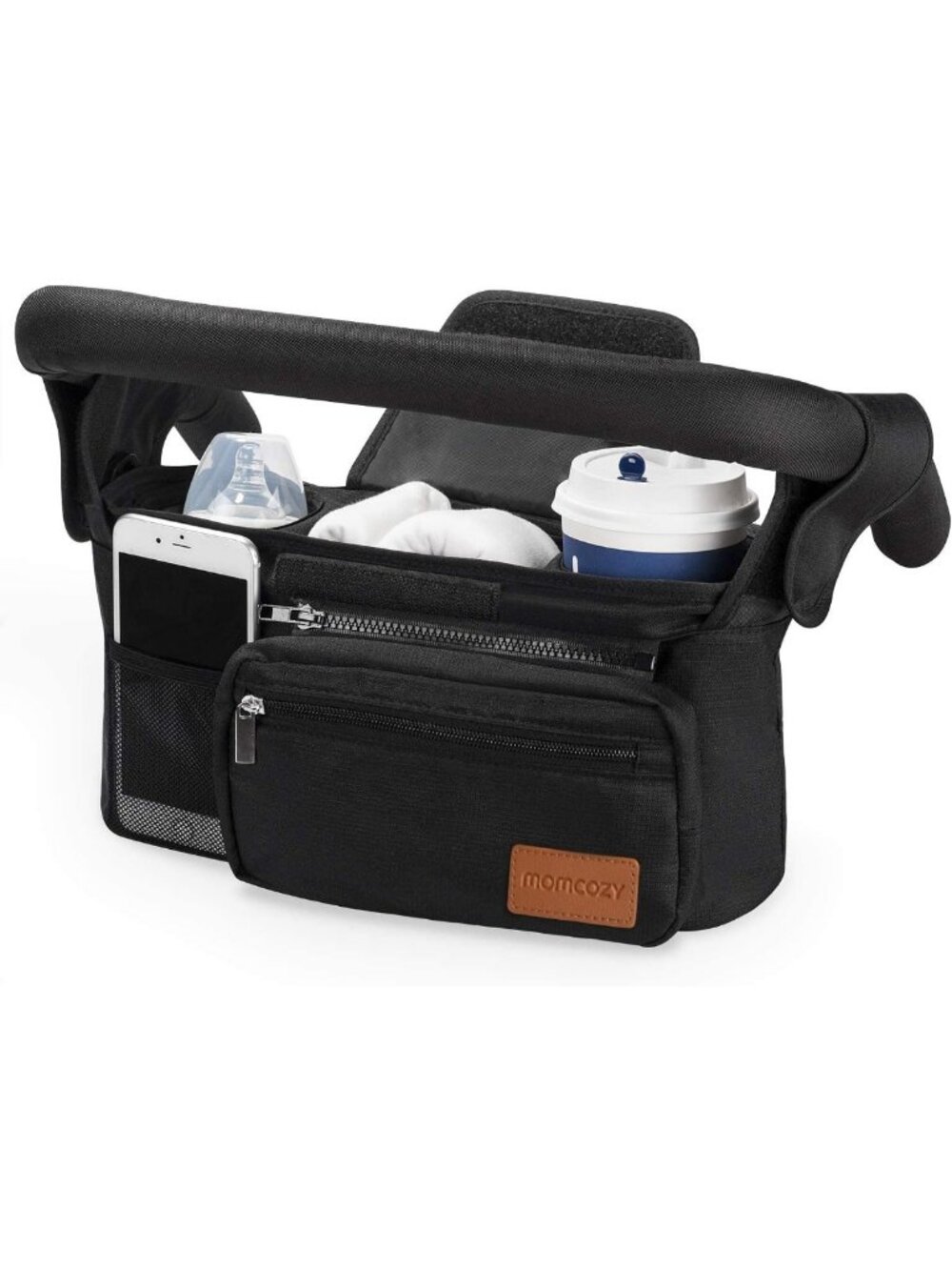 Universal Stroller Organizer with Insulated Cup Holder & Detachable Phone Bag